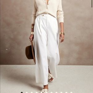 Banana Republic New Wide Leg Linen Pants - White